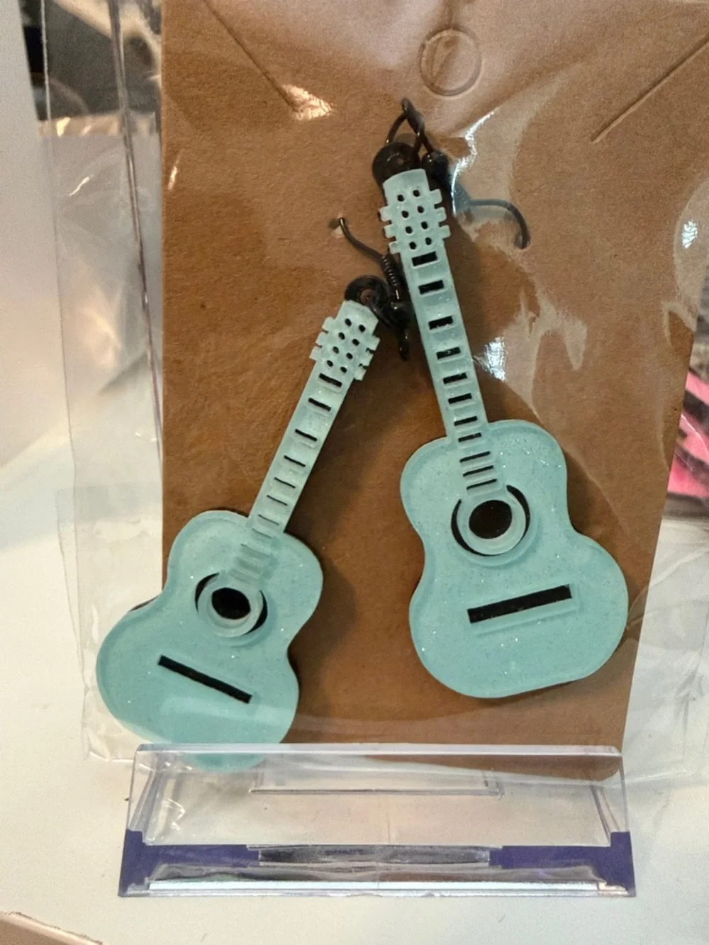 Guitar Dangle Earrings - Picture 3 of 3